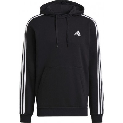 ADIDAS ESSENTIALS FLEECE 3-STRIPES HOODIE GK9072 ΜΑΥΡΟ