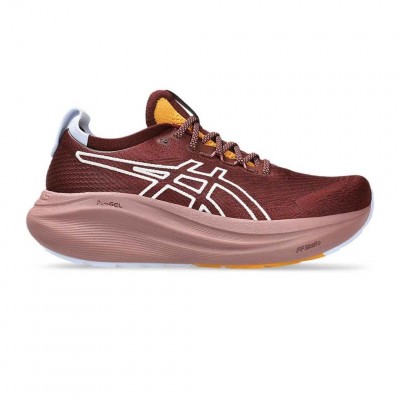 ASICS GEL-NIMBUS 27 1012B908 600 ΚΑΦΕ ΛΕΥΚΟ