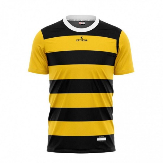 ΦΑΝΕΛΑ ΠΟΔΟΣΦΑΙΡΟΥ ΨΗΦΙΑΚΗ STRIPES ΜΑΥΡΟ-ΚΙΤΡΙΝΟ 2651