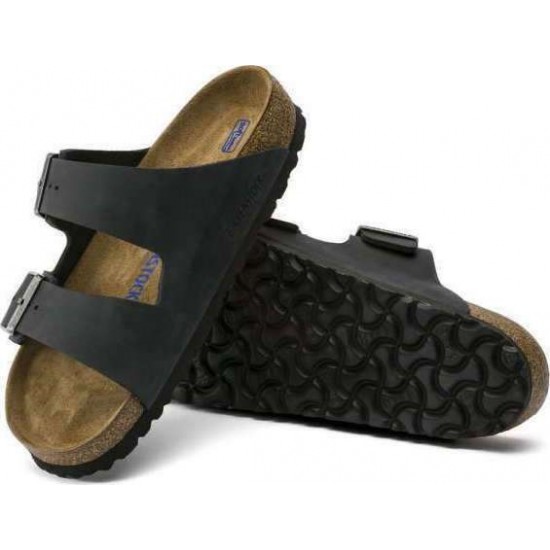 BIRKENSTOCK ARIZONA LEATHER 752481 ΜΑΥΡΟ