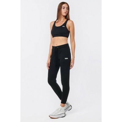 BODY ACTION WOMEN'S FLEECE SKINNY JOGGERS 021233 01 ΜΑΥΡΟ