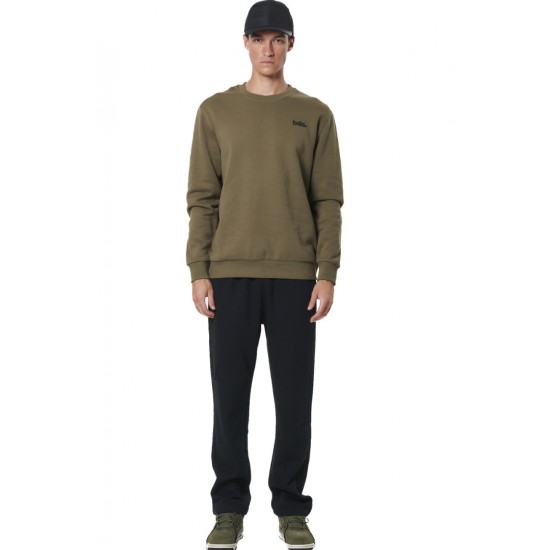 BODY ACTION FLEECE OPEN LEG SWEATPANTS 023531 01 ΜΑΥΡΟ 