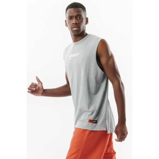 BODY ACTION SLEEVELESS WORKOUT TEE 043303-01 ΓΚΡΙ