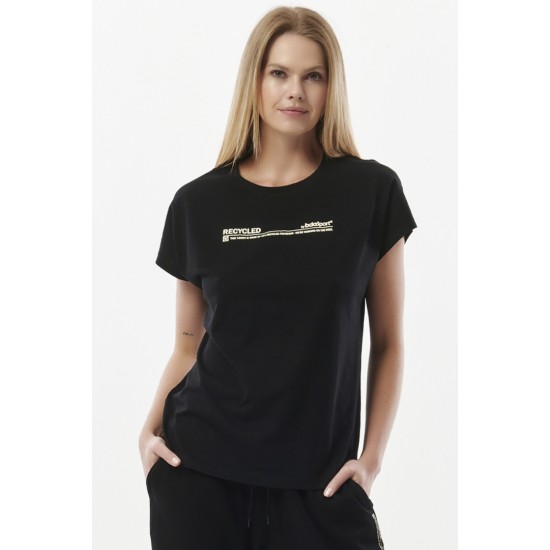 BODY ACTION RELAX FIT TSHIRT 051323-01 ΜΑΥΡΟ