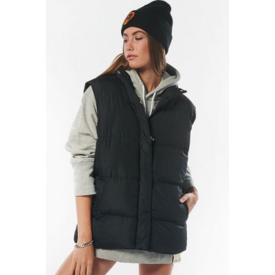 BODY ACTION OVERSIZED GILET 071232 01 ΜΑΥΡΟ