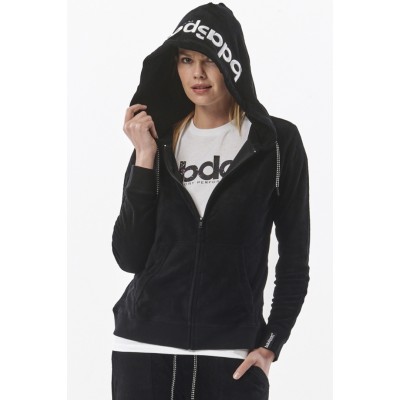 BODY ACTION TERRY HOODIE JACKET 071317 01 ΜΑΥΡΟ