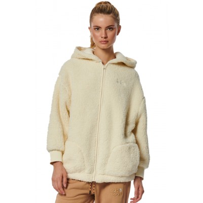 BODY ACTION WOMEN'S OVERSIZED FULL-ZIP 071323 01 ΕΚΡΟΥ