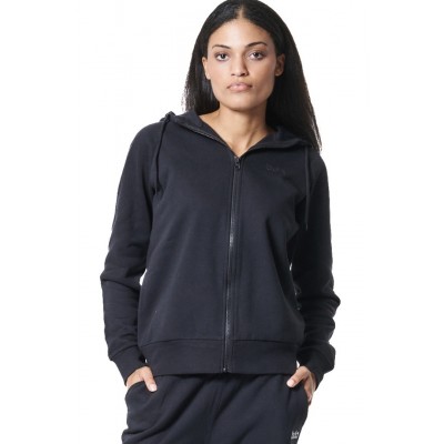 BODY ACTION FLEECE FULL ZIP HOODIE 071421 01 ΜΑΥΡΟ 