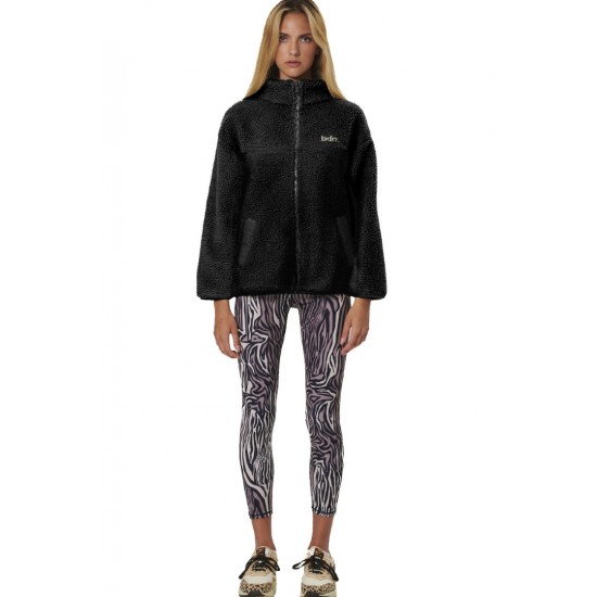 BODY ACTION FAUX SHEEPSKIN JACKET 071519 01 ΜΑΥΡΟ 