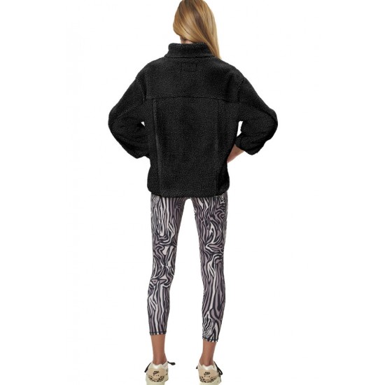 BODY ACTION FAUX SHEEPSKIN JACKET 071519 01 ΜΑΥΡΟ 