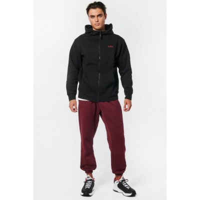 BODY ACTION FLEECE FULL ZIP HOODIE 073218 01 ΜΑΥΡΟ