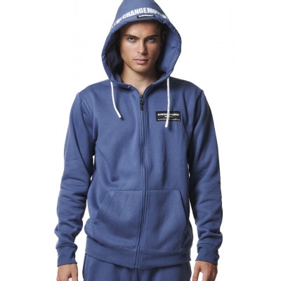 BODY ACTION FULL ZIPP HOODIE 073416 01 ΜΠΛΕ 