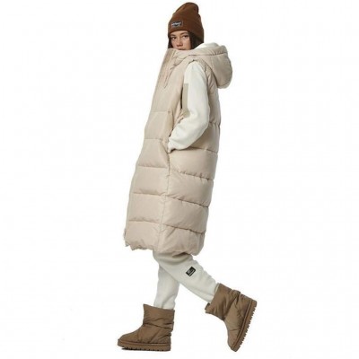 BODY ACTION KNEE-LENGTH HOODED PUFFER GILET 071334 01 ΜΠΕΖ