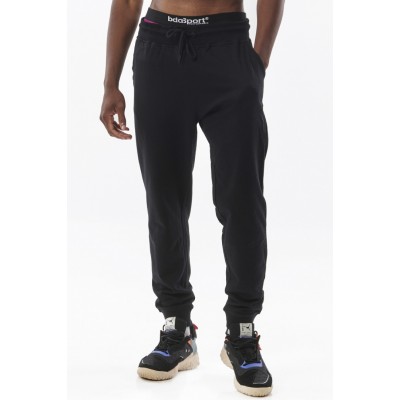 BODY ACTION TAPERED SWEATPANTS 023328 01 ΜΑΥΡΟ