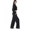 BODY ACTION WIDE LEG SWEATPANTS 021447 01 ΜΑΥΡΟ 