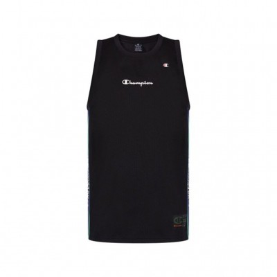 CHAMPION T SHIRT SLEEVELES 217213-KK001 ΜΑΥΡΟ ΜΩΒ