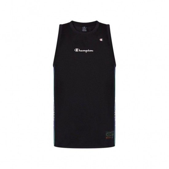 CHAMPION T SHIRT SLEEVELES 217213-KK001 ΜΑΥΡΟ ΜΩΒ