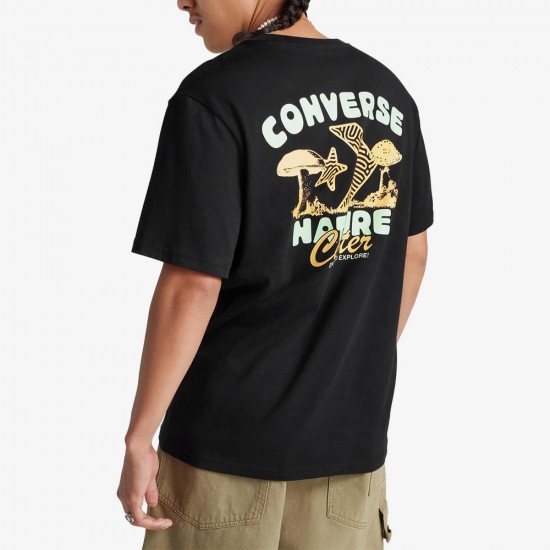 CONVERSE NATURE CENTER T SHIRT 10027346-A01 001 ΜΑΥΡΟ