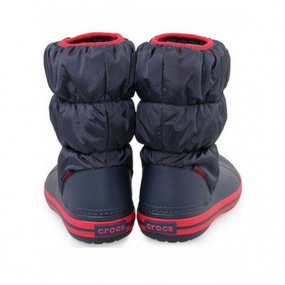 CROCS WINTER PUFF BOOT KIDS 14613 485 ΜΠΛΕ ΚΟΚΚΙΝΟ