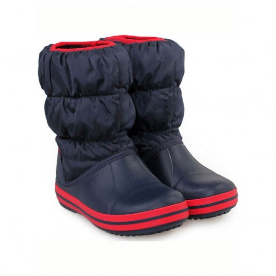 CROCS WINTER PUFF BOOT KIDS 14613 485 ΜΠΛΕ ΚΟΚΚΙΝΟ