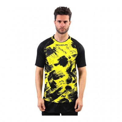 GIVOVA SHIRT ART INTERLOCK M/C MAC05 1910 ΚΙΤΡΙΝΟ ΜΑΥΡΟ