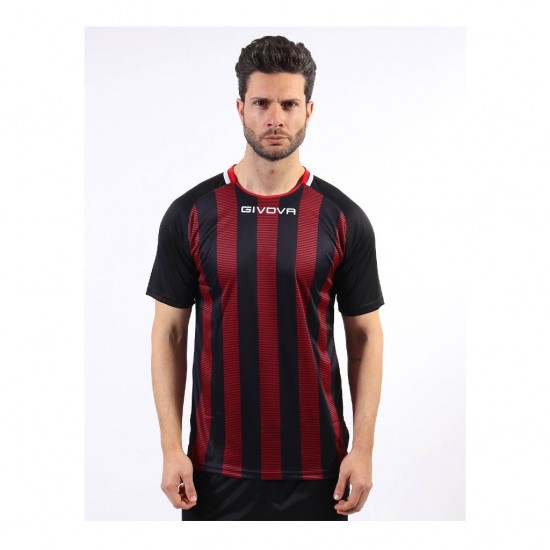 GIVOVA SHIRT TRATTO MA031 1012 ΚΟΚΚΙΝΟ ΜΑΥΡΟ