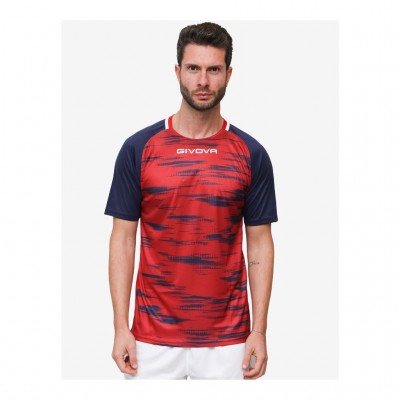 GIVOVA SHIRT PIXEL INTERLOCK MA035 1204 ΚΟΚΚΙΝΟ ΜΠΛΕ