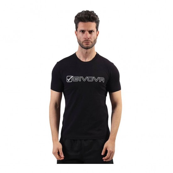 GIVOVA T-SHIRT COTONE MONDO MA033 0010 ΜΑΥΡΟ