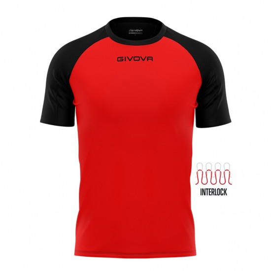 GIVOVA SHIRT CAPO MC MAC03 1210 RED BLACK