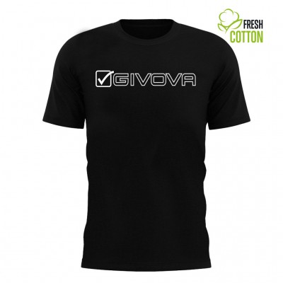 GIVOVA T-SHIRT COTONE MONDO MA033 0010 ΜΑΥΡΟ