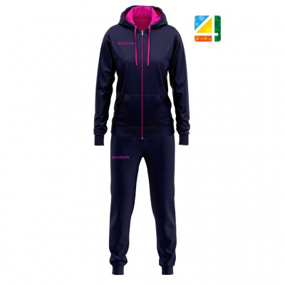 GIVOVA TRACKSUIT DONNA TR028 0406 ΜΠΛΕ ΦΟΥΞΙΑ