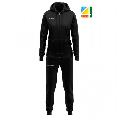 GIVOVA TRACKSUIT DONNA TR028 1010 ΜΑΥΡΟ
