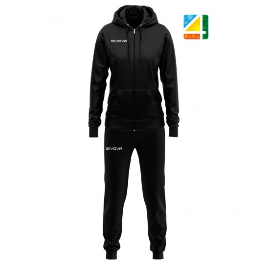 GIVOVA TRACKSUIT DONNA TR028 1010 ΜΑΥΡΟ