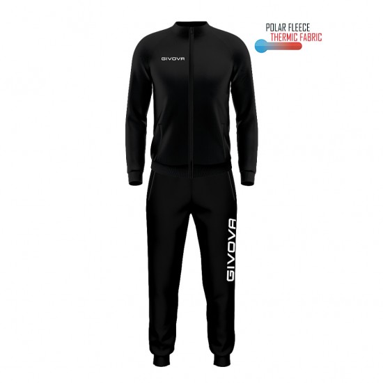 GIVOVA CUBA TRACKSUITE POLARFLEECE TR034 0010 ΜΑΥΡΟ