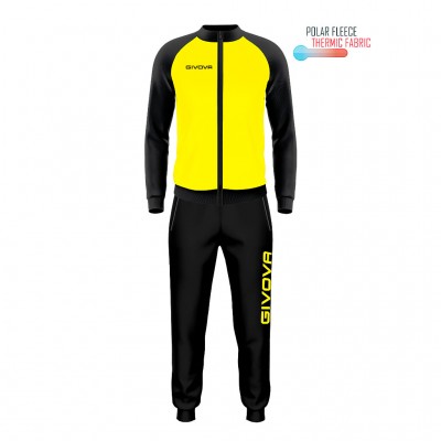 GIVOVA CUBA TRACKSUITE POLARFLEECE TR034 0710 ΚΙΤΡΙΝΟ ΜΑΥΡΟ