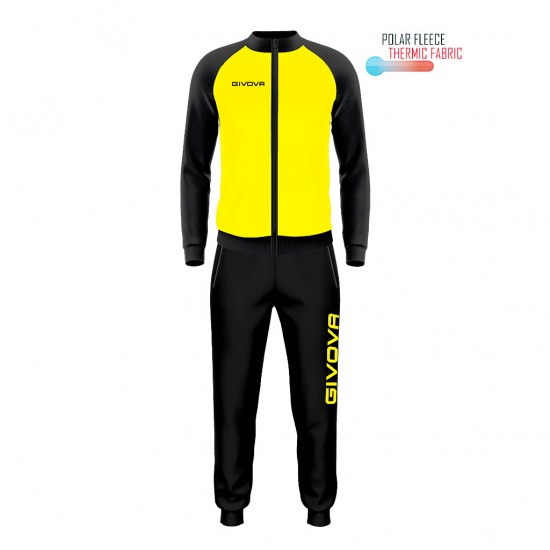 GIVOVA CUBA TRACKSUITE POLARFLEECE TR034 0710 ΚΙΤΡΙΝΟ ΜΑΥΡΟ