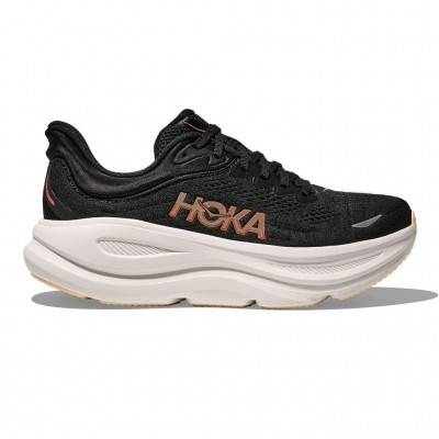 HOKA BONDI 9 1162012 BRGL ΜΑΥΡΟ ΡΟΖ ΧΡΥΣΟ