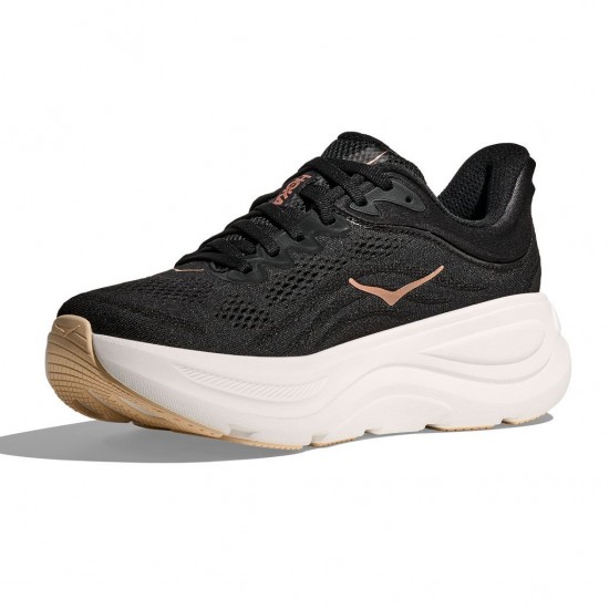HOKA BONDI 9 1162012 BRGL ΜΑΥΡΟ ΡΟΖ ΧΡΥΣΟ