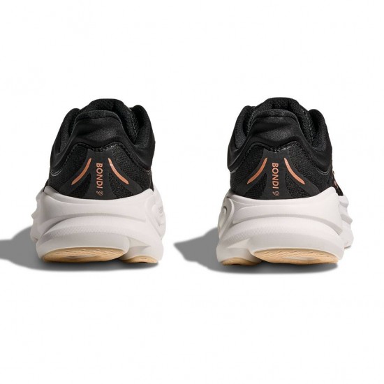 HOKA BONDI 9 1162012 BRGL ΜΑΥΡΟ ΡΟΖ ΧΡΥΣΟ