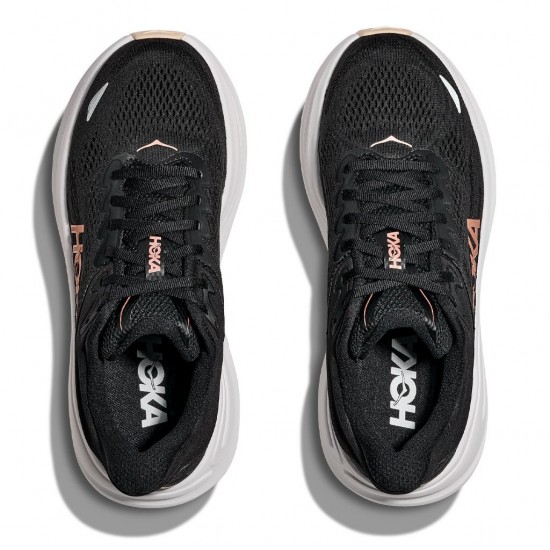 HOKA BONDI 9 1162012 BRGL ΜΑΥΡΟ ΡΟΖ ΧΡΥΣΟ