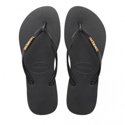 HAVAIANAS SLIM LOGO 4119875 1924 ΜΑΥΡΟ ΧΡΥΣΟ