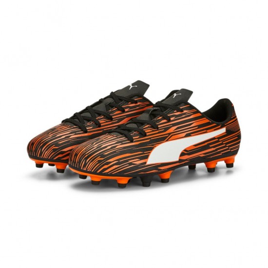 PUMA RAPIDO III FG/AG JR 106576 09 ΜΑΥΡΟ ΠΟΡΤΟΚΑΛΙ