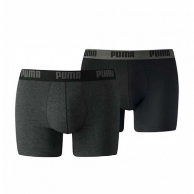 PUMA BASIC BOXER 2PACK 521015001 691 ΓΚΡΙ ΜΑΥΡΟ