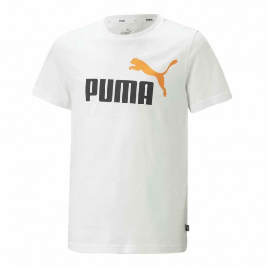 PUMA JR ESS+ 2 COL LOGO TEE B 586985 59 ΛΕΥΚΟ