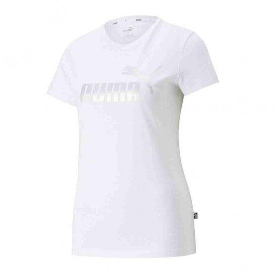 PUMA ESS METALLIC LOGO TEE 848303 02 ΛΕΥΚΟ