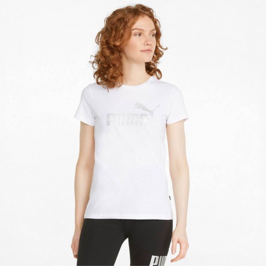 PUMA ESS METALLIC LOGO TEE 848303 02 ΛΕΥΚΟ