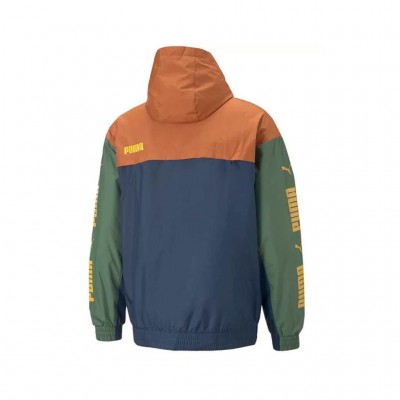 PUMA ESS SOLID WINDBREAKER 670856 64 ΜΠΛΕ ΠΡΑΣΙΝΟ