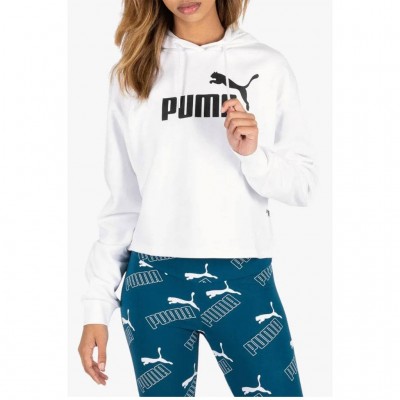 PUMA CROPPED ΓΥΝΑΙΚΕΊΟ ΦΟΥΤΕΡ ΜΕ ΚΟΥΚΟΥΛΑ 586869 02 ΛΕΥΚΟ ΜΑΥΡΟ