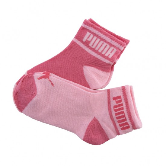 PUMA BABY WORDING SOCK 2P 701219269 935479 002 ΡΟΖ