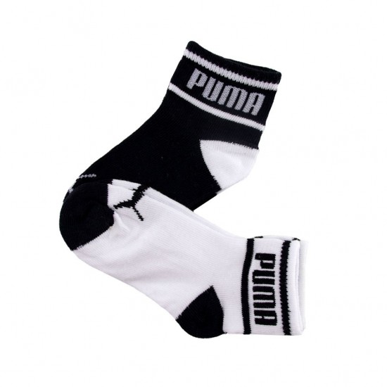 PUMA BABY WORDING SOCK 2P 701219269 935479 001 ΜΑΥΡΟ ΛΕΥΚΟ